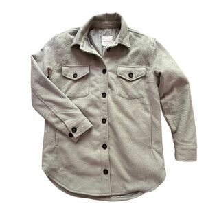 Thread & Supply Womens Soft Oversized Shacket Size Small Soft  Light Gray